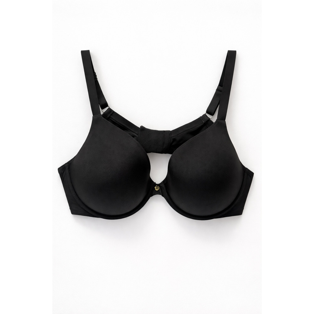 Ambrielle Black Convertible Plunge Push Up Bra Smooth Supportive 40DD